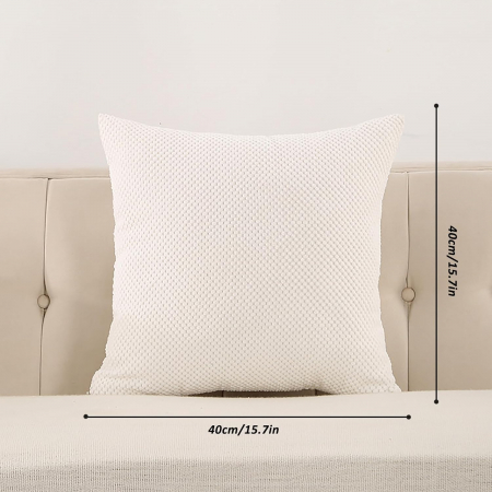 Fete de perini decorative 40x40 cm 2buc alb, fermoar Ascuns [3]