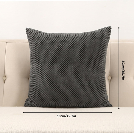 Fete de perini decorative 40x40 cm 2buc GRI inchis, fermoar Ascuns [3]