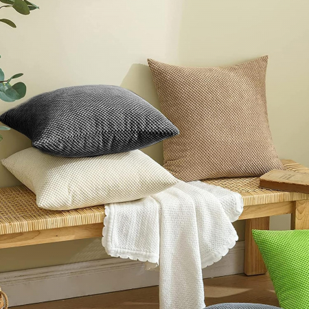 Fete de perini decorative 40x40 cm 2buc GRI inchis, fermoar Ascuns [4]