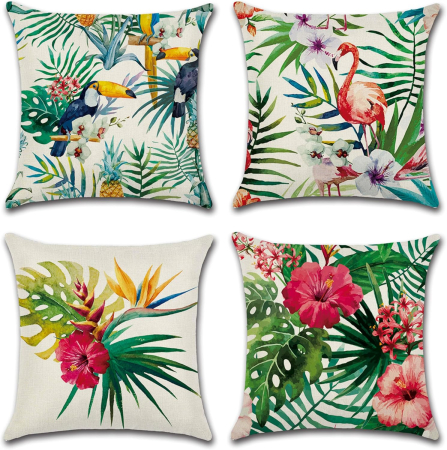 Fete perini - Fete de perini ornamentale model tropical 45x45 cm set 4 bucati