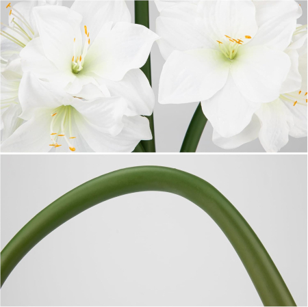 Flori ornamentale artificiale verzi cu alb , set 6 fire cu 4 capete de flori fiecare [6]