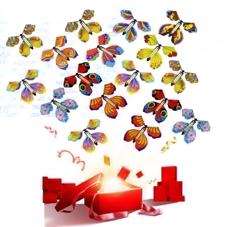 JUCARII - Fluturi magici multicolori zburatori- set 20 bucati