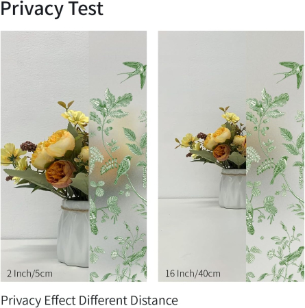 Folie autoadeziva blurata pentru confidentialitate ferestre , blocant UV 43x200 cm pasari de gradina [3]