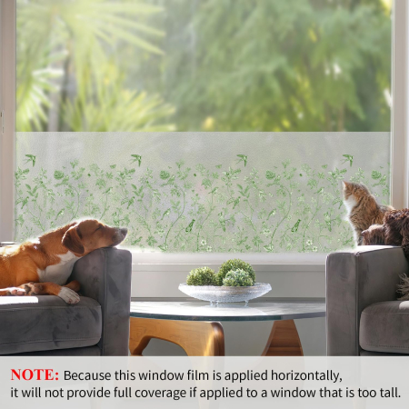 Folie autoadeziva blurata pentru confidentialitate ferestre , blocant UV 43x200 cm pasari de gradina [5]