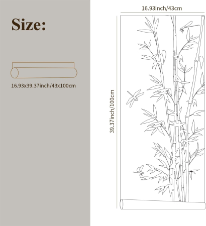 Folie autoadeziva blurata pentru confidentialitate ferestre , blocant UV 43x100 cm Bambus [4]