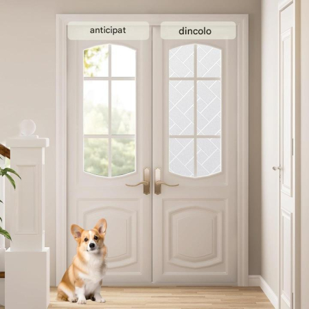 Folie autoadeziva blurata pentru confidentialitate ferestre , blocant UV 60x1000 cm model geometric [3]