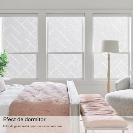 Folie autoadeziva blurata pentru confidentialitate ferestre , blocant UV 60x1000 cm model geometric [4]