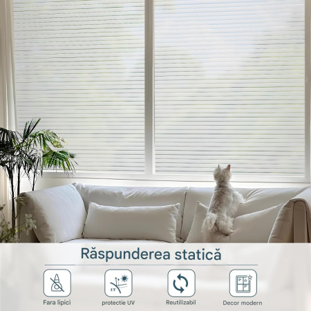 Folie autoadeziva blurata pentru confidentialitate ferestre , blocant UV 45x400 cm [5]
