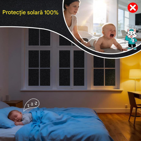Folie autoadeziva neagra pentru confidentialitate ferestre , blocant UV 44.5x400 cm [7]