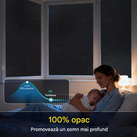 Folie autoadeziva neagra pentru confidentialitate ferestre , blocant UV 44.5x400 cm [1]