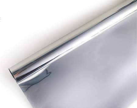 accesorii geamuri - Folie autoadeziva opaca 85% din exterior de protecție solară, Anti-UV, 50x100 cm argintie