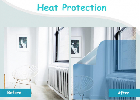 Folie autoadeziva opaca 97% din exterior de protecție solară, Anti-UV, 50x100 cm neagra [4]
