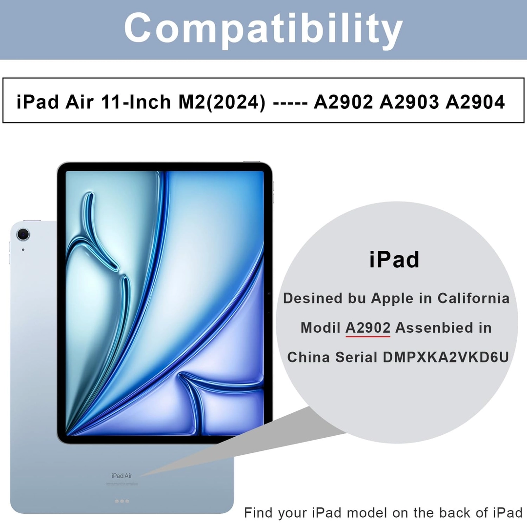 Folie de ecran compatibil cu iPad Air 11 inch M2 (2024), Pachet de 2 buc, sticla duritate 9H [1]