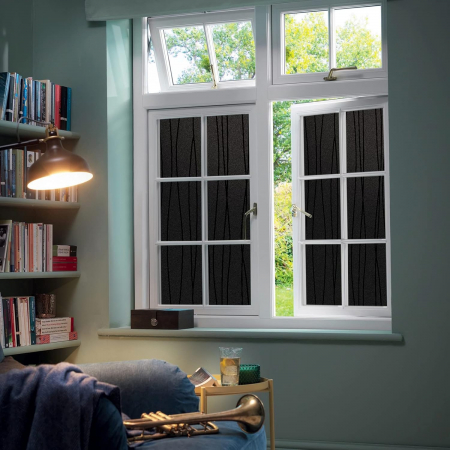 Folie autoadeziva opaca pentru confidentialitate ferestre NEGRU, blocant UV 45 x 300 cm [5]