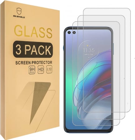 folii ecran telefoane - Folii de ecran compatibil cu Motorola (MOTO Edge S), duritate 9H, transparent set de 3