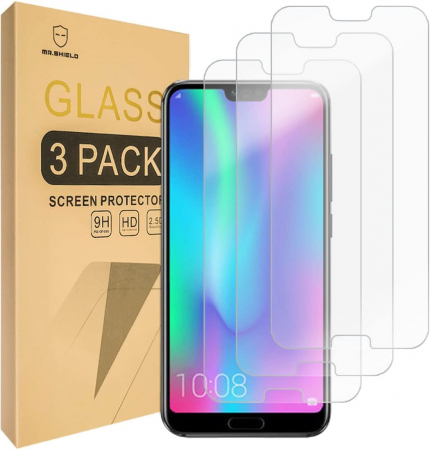 folii ecran telefoane - Folii de ecran compatibil cu HUAWEI Honor 10 duritate 9H, transparent set de 3