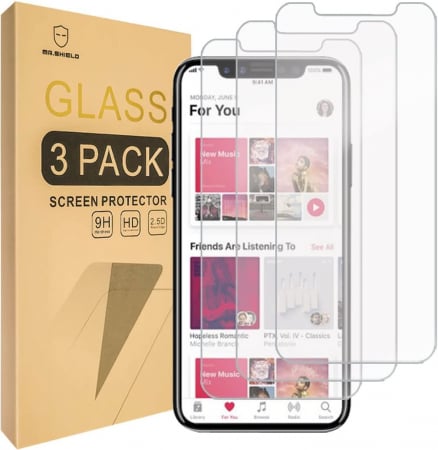 folii ecran telefoane - Folii de ecran compatibil cu iPhone 11 Pro Max iPhone XS Max, duritate 9H, transparent set de 3
