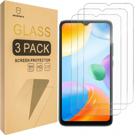 folie ecran - Folii de ecran compatibil cu Xiaomi (Redmi 10C) / Redmi 10 Power, duritate 9H, transparent set de 3