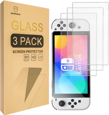ACCESORII TELEFOANE - Folii de ecran compatibil cu Nintendo Switch OLED duritate 9H, transparent set de 3