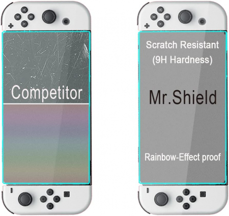 Folii de ecran compatibil cu Nintendo Switch OLED duritate 9H, transparent set de 3 [5]