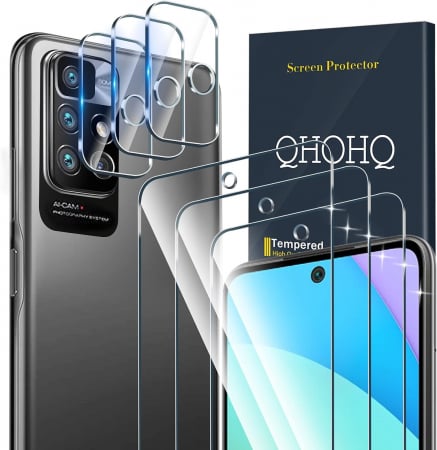 folii ecran telefoane - Folii de ecran compatibil cu Xiaomi Redmi 10, (No Redmi Note 10) duritate 9H, transparent set de 3