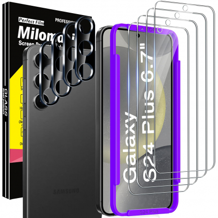 folii ecran telefoane - Folii din sticla pentru Samsung Galaxy S24 Plus 5G 6.7 inch set 4 buc