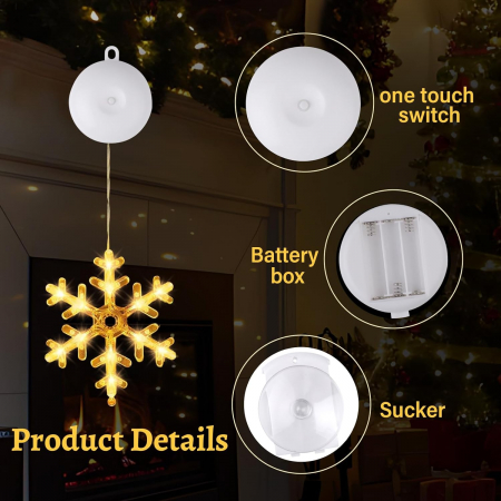 Forme luminoase cu LED-uri si cu ventuze pentru decorat, set 4 bucati [2]