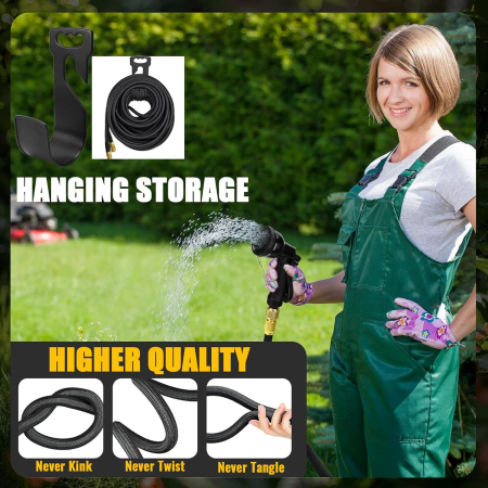 Furtun de grădină 30 M, flexibil, cu adaptoare si pistol pulverizare 10 moduri [4]