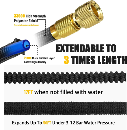 Furtun de grădină 30 M, flexibil, cu adaptoare si pistol pulverizare 10 moduri [1]