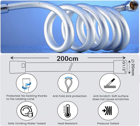 Furtun siliconic multistrat de dus argintiu 2 m [2]