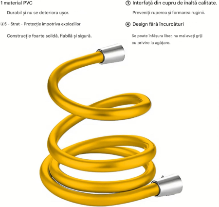 Furtun siliconic multistrat de dus gold 1.5 m [1]