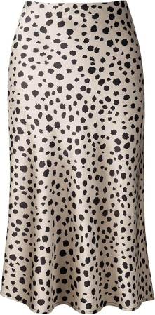 ROCHII - Fusta crem casual din satin pentru femei, talie elastica, XS
