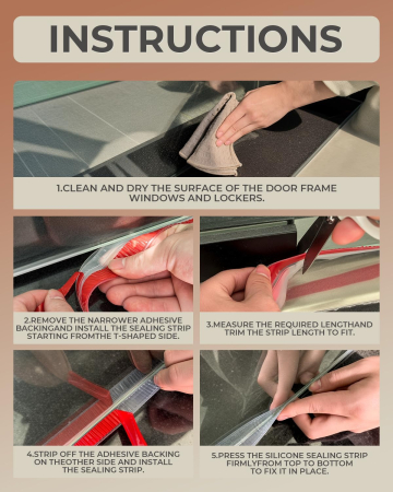 Garnitura siliconica autoadeziva pentru etansare gol usa-podea, transparenta 5x600 cm [6]