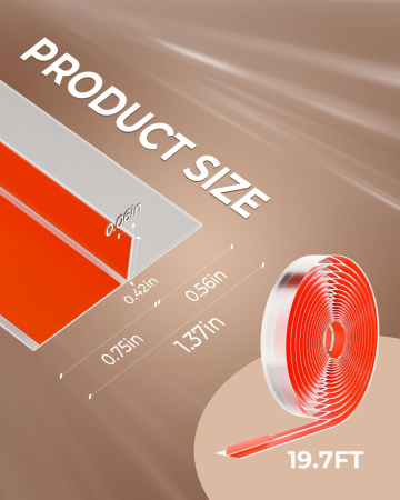 Garnitura siliconica autoadeziva pentru etansare gol usa-podea, transparenta 3.5x600 cm [1]