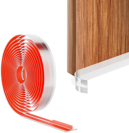 Accesorii usi - Garnitura siliconica autoadeziva pentru etansare gol usa-podea, transparenta 5x600 cm