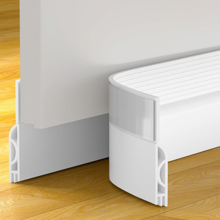 Accesorii usi - Garnitura siliconica autoadeziva pentru etansare gol usa-podea, alba 2 M