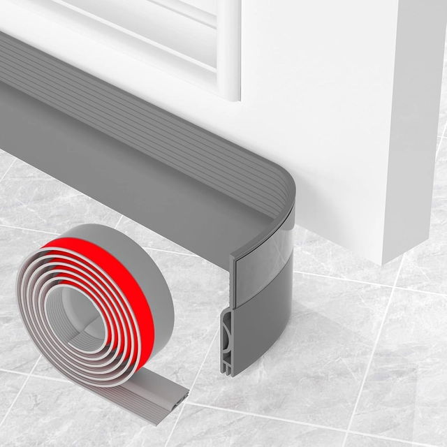 DECORATIUNI - Garnitura siliconica autoadeziva pentru etansare usa-podea, Gri 1 M