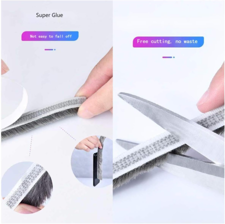 Benzi de etanșare pentru feronerie și uși, izolație – Gri 10m cm [4]