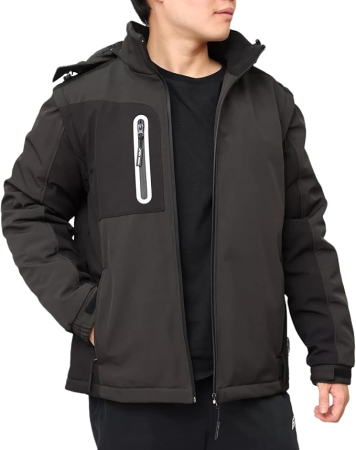 Geaca neagra de iarna pentru barbati, impermeabila, 2XL [1]