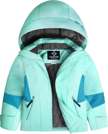 Geci si veste copii - Geaca de iarna imblanita pentru copii, Albastru deschis 162-168