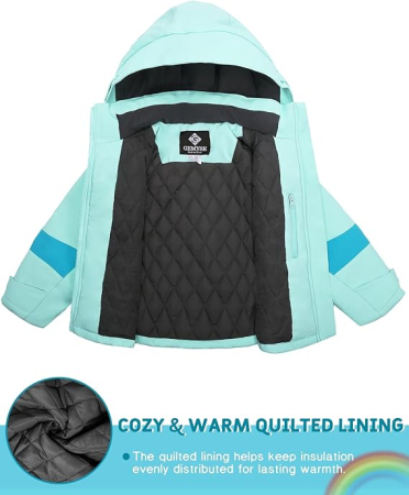 Geaca de iarna imblanita pentru copii, Albastru deschis 162-168 [2]