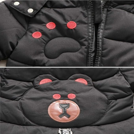 Geaca neagra de iarna pentru copii, captusita 122-128 [1]