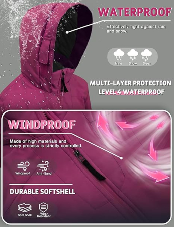 Geaca de iarna imblanita pentru copii, Mov 152-158 [2]