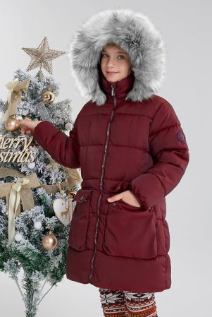 Geaca de iarna matlasata pentru fete, visinie 12 ani [1]
