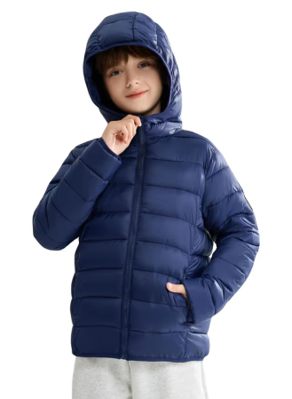 Geci si veste copii - Geaca de iarna matlasata pentru fete, albastra 152 cm