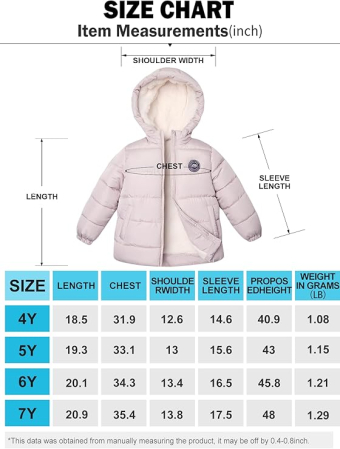 Geaca de iarna matlasata pentru fete, bej 116 cm [5]