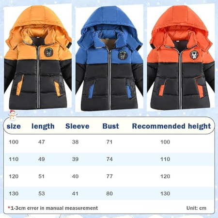 Geaca captusita de iarna pentru copii, negru/maro 104-110 cm [3]