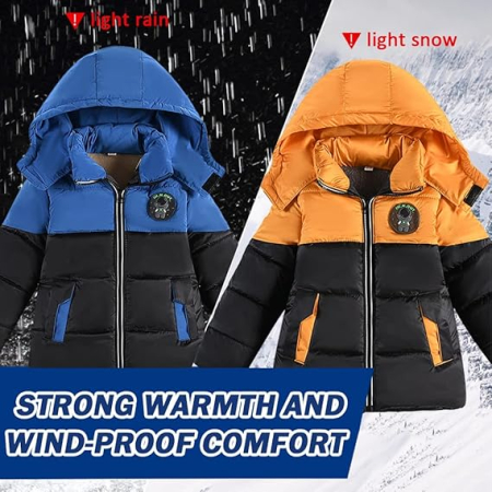 Geaca captusita de iarna pentru copii, negru/maro 104-110 cm [5]