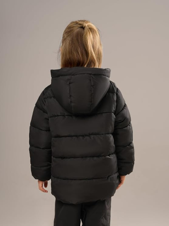 Geaca neagra de iarna pentru fete, cu gluga, captusita, 7 ani, 122 cm [2]