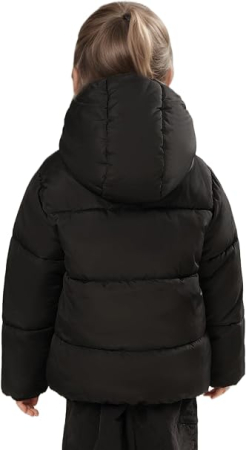 Geaca neagra de iarna pentru fete, cu gluga, captusita, 6 ani, 116 cm [2]